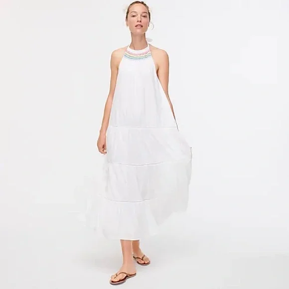 j crew white halter dress Collection Halter Slip Dress In Foulard Print For Women